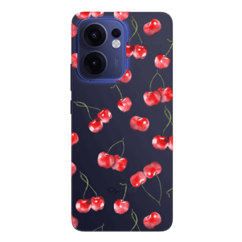 Oppo Reno13 FS Cherries Transparent Silicone TPU Θήκη
