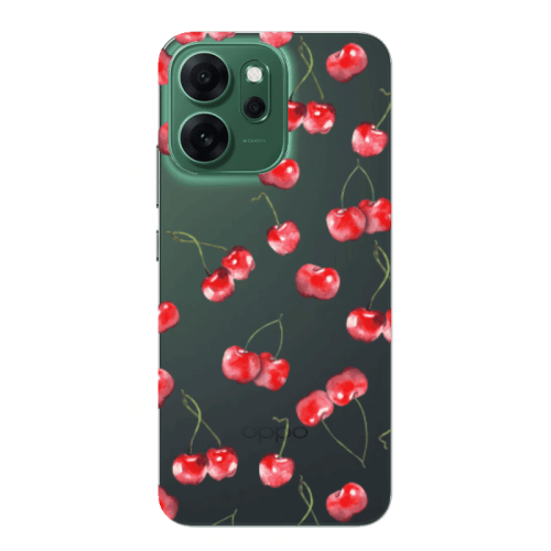 Oppo Reno 14 FS Cherries Transparent Silicone TPU Θήκη