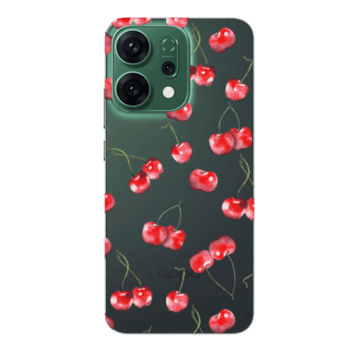 Oppo RENO 14 Cherries Transparent Silicone TPU Θήκη