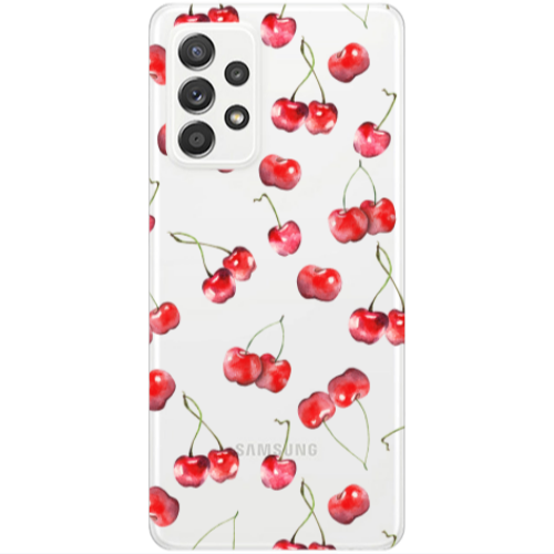 Samsung A52 Cherries Transparent Silicone TPU Θήκη