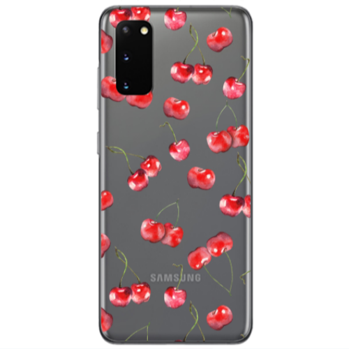 Samsung S20 Cherries Transparent Silicone TPU Θήκη