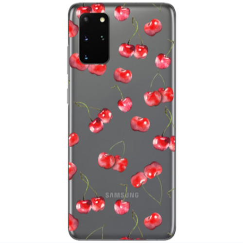 Samsung S20 Plus Cherries Transparent Silicone TPU Θήκη