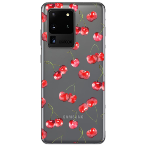 Samsung S20 Ultra Cherries Transparent Silicone TPU Θήκη
