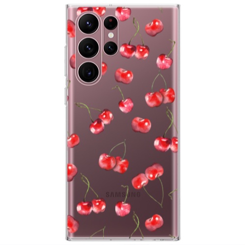 Samsung S22 Ultra Cherries Transparent Silicone TPU Θήκη