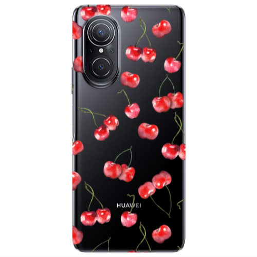 Huawei Nova 9 SE Cherries Transparent Silicone TPU Θήκη