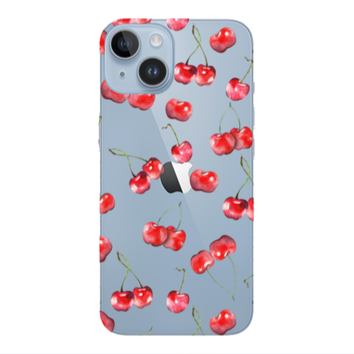 Apple iPhone 14  Cherries Transparent Silicone TPU Θήκη