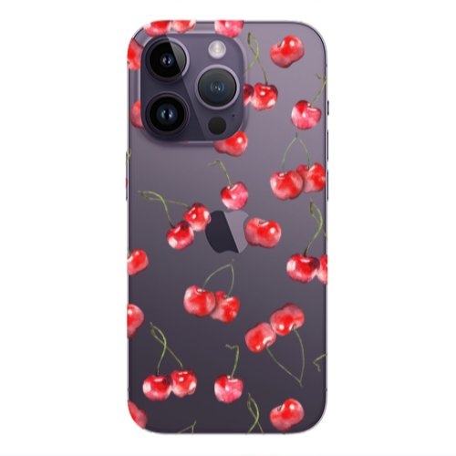 Apple iPhone 14 Pro Max Cherries Transparent Silicone TPU Θήκη