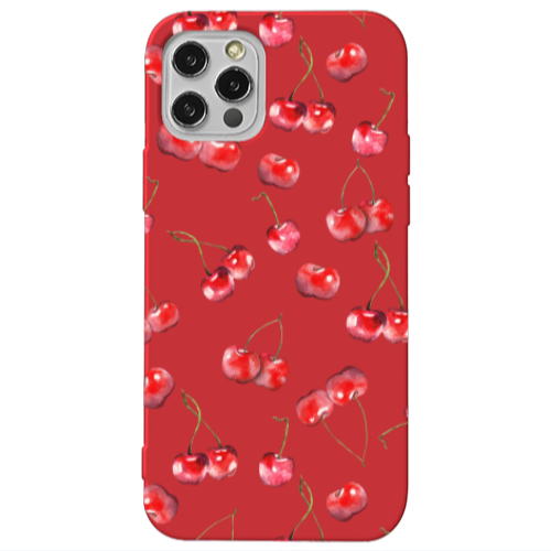 Apple iPhone 13 Pro Cherries Red Colored Silicone TPU Θήκη