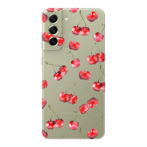 Samsung S21 PLUS Cherries Transparent Silicone TPU Θήκη
