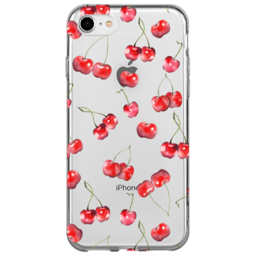 Apple iPhone 7 Cherries Transparent Silicone TPU Θήκη