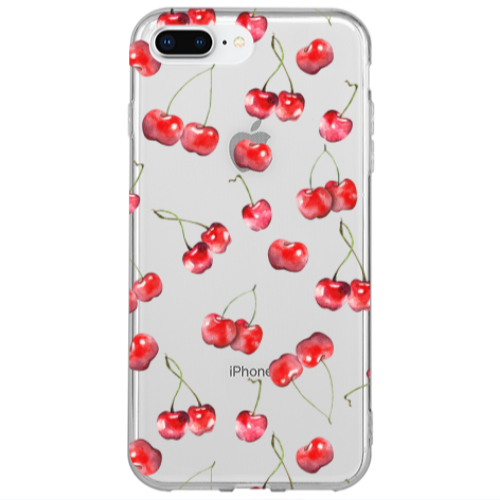 Apple iPhone 7 Plus Cherries Transparent Silicone TPU Θήκη