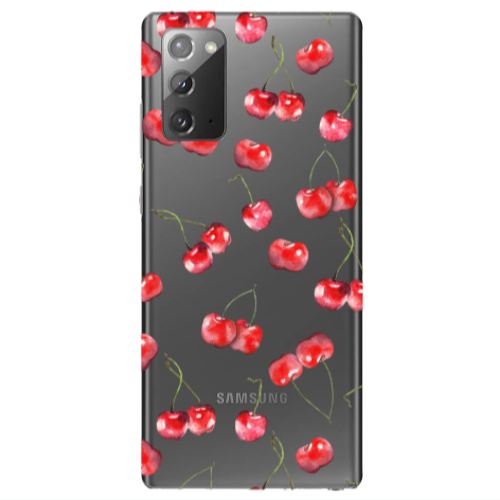 Samsung Note 20 Cherries Transparent Silicone TPU Θήκη