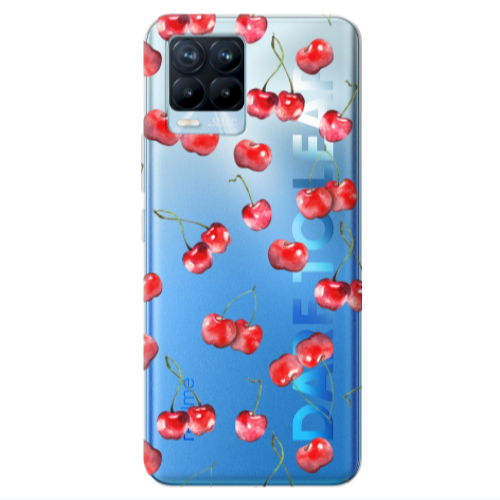 Realme 8 Pro Cherries Transparent Silicone TPU Θήκη