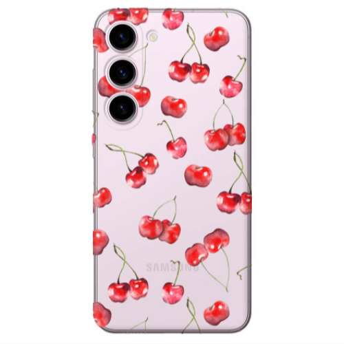 Samsung S23 Plus Cherries Transparent Silicone TPU Θήκη