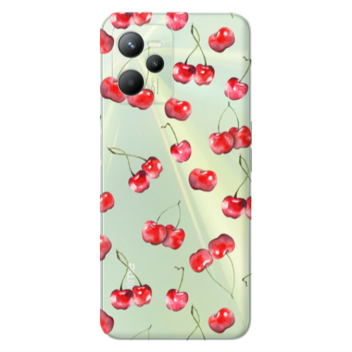 Realme C35 Cherries Transparent Silicone TPU Θήκη