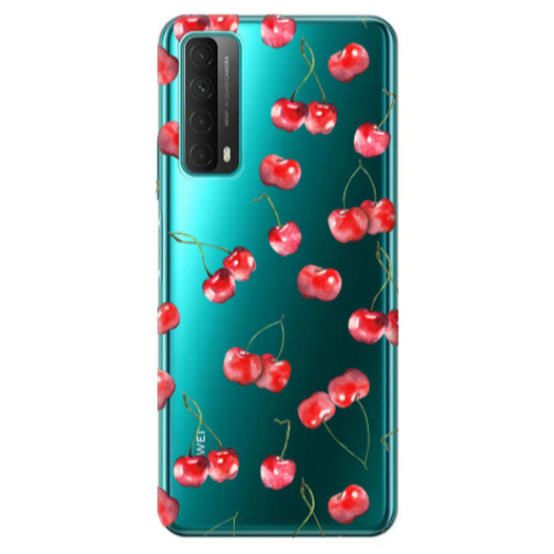 Huawei P Smart 2021 Cherries Transparent Silicone TPU Θήκη