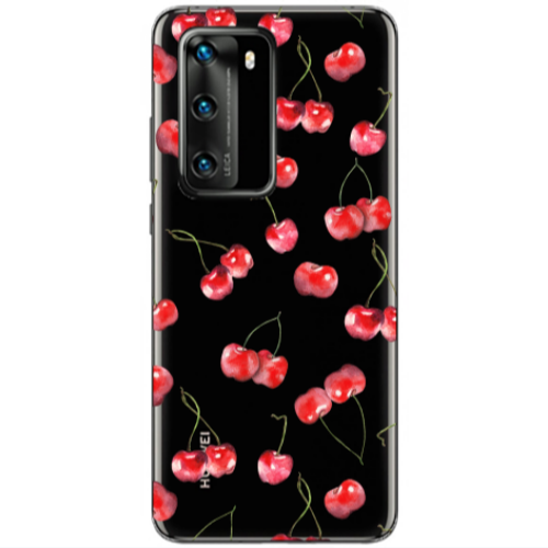 Huawei P40 Cherries Transparent Silicone TPU Θήκη