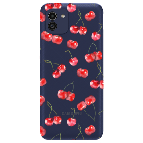 Samsung A03 Cherries Transparent Silicone TPU Θήκη