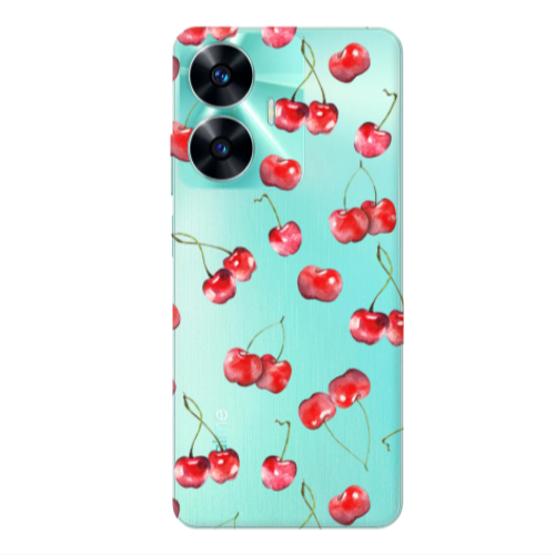 Realme C55 Cherries Transparent Silicone TPU Θήκη
