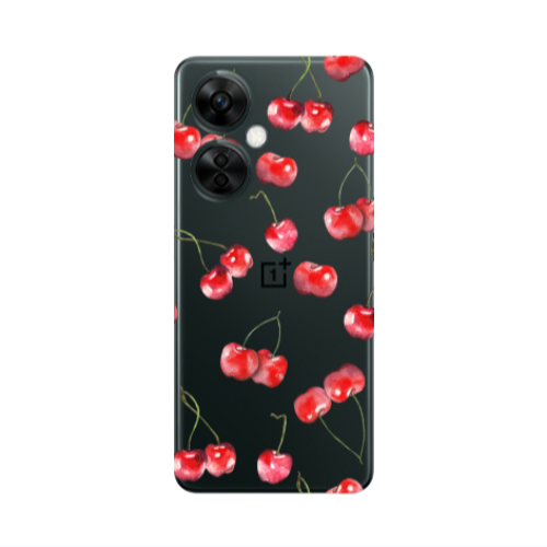 Oneplus Nord CE 3 Lite 5G Cherries Transparent Silicone TPU Θήκη