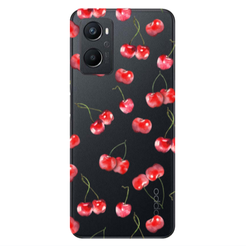 Oppo A 96 Cherries Transparent Silicone TPU Θήκη
