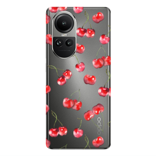 Oppo Reno10 5G Cherries Transparent Silicone TPU Θήκη