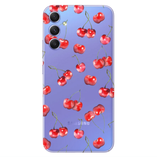Samsung A25 Cherries Transparent Silicone TPU Θήκη