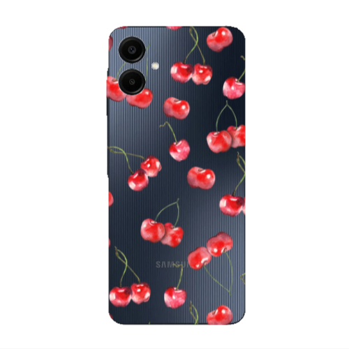 Samsung A06 Cherries Transparent Silicone TPU Θήκη