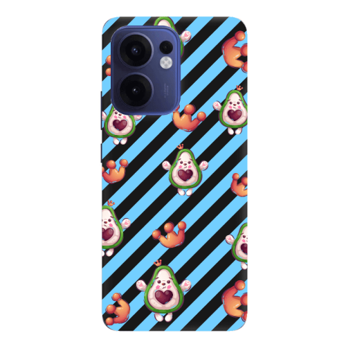 Oppo Reno 13 F king avocado Black Colored Silicone TPU Θήκη