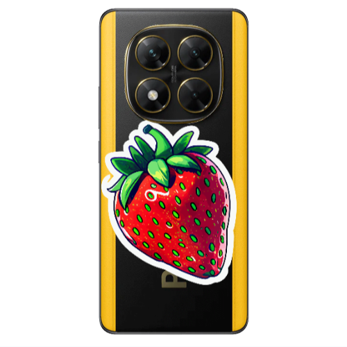 Xiaomi Poco X7 strawberry Transparent Silicone TPU Θήκη