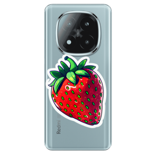 Xiaomi Redmi Note 14 Pro + 5g strawberry Transparent Silicone TPU Θήκη