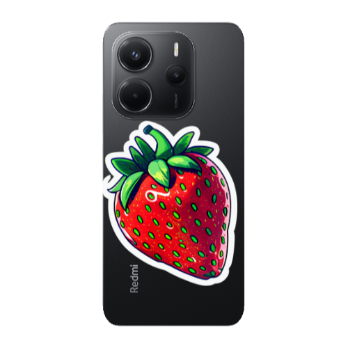 Xiaomi Redmi Note 14 strawberry Transparent Silicone TPU Θήκη