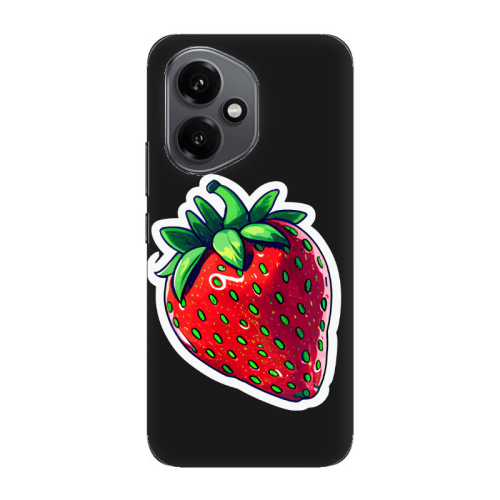 Honor Magic 400 strawberry Black Colored Silicone TPU Θήκη
