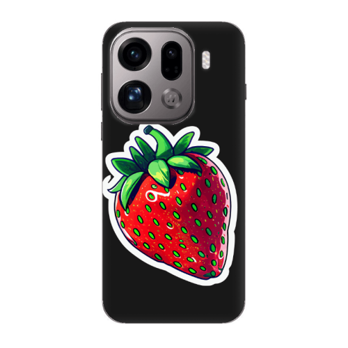 Oppo Find X9 Pro strawberry Black Colored Silicone TPU Θήκη