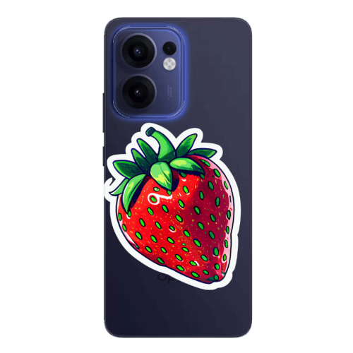 Oppo Reno 13 F strawberry Transparent Silicone TPU Θήκη
