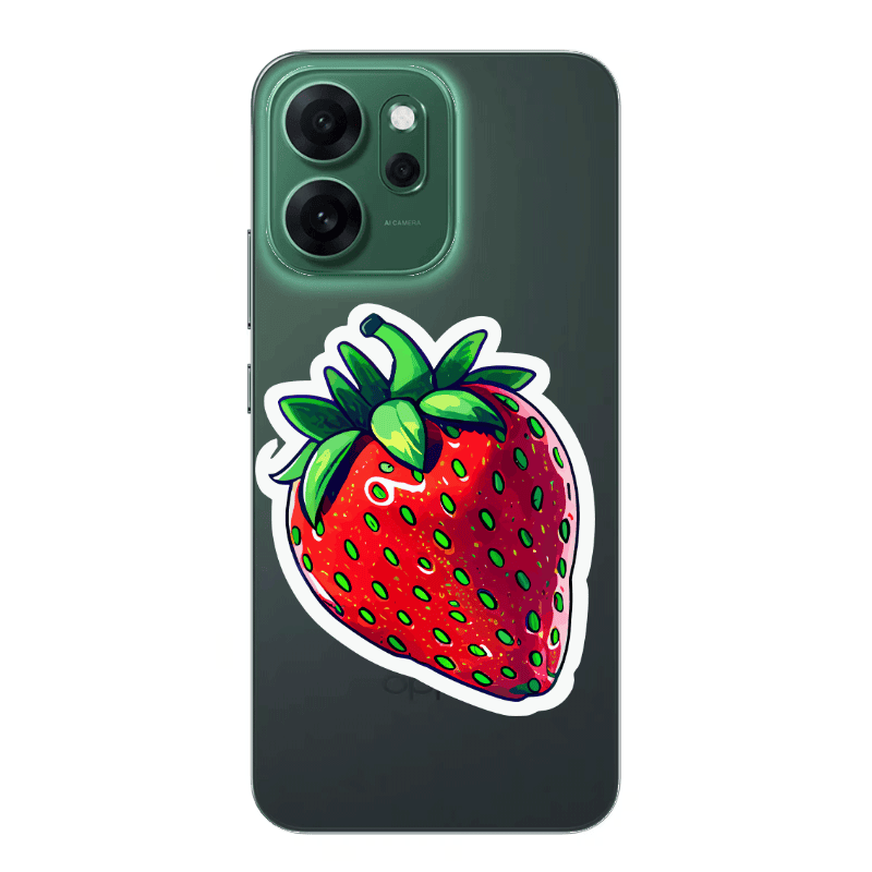 Oppo 14 F strawberry Transparent Silicone TPU Θήκη