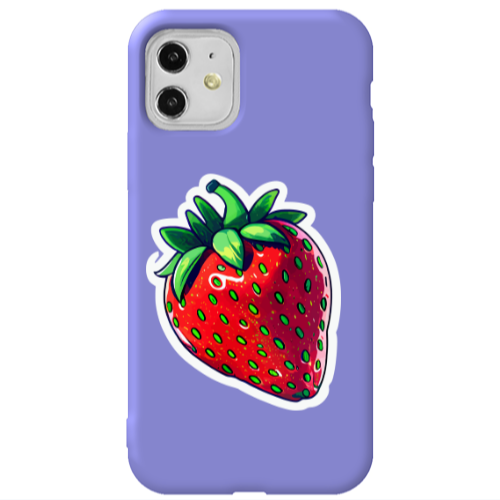 Apple iPhone 11  strawberry Purple Colored Silicone TPU Θήκη