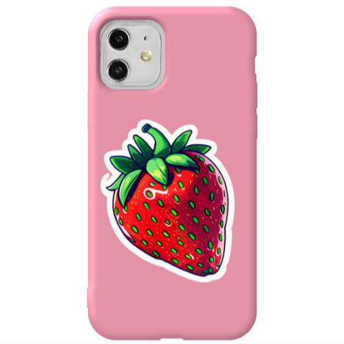 Apple iPhone 11  strawberry Pink Colored Silicone TPU Θήκη