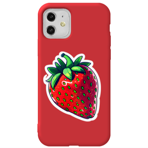 Apple iPhone 11  strawberry Red Colored Silicone TPU Θήκη