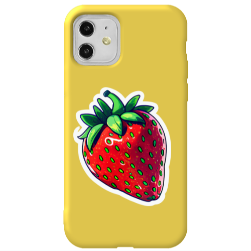 Apple iPhone 11  strawberry Yellow Colored Silicone TPU Θήκη