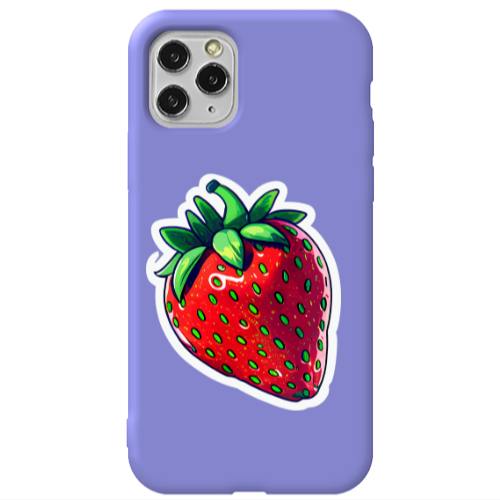 Apple iPhone 11 Pro strawberry Purple Colored Silicone TPU Θήκη