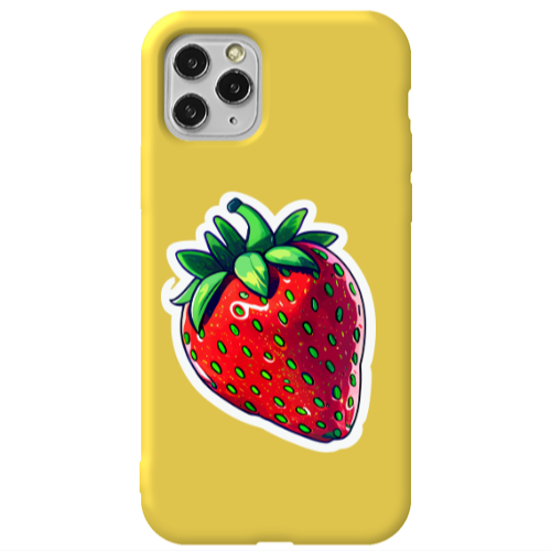 Apple iPhone 11 Pro strawberry Yellow Colored Silicone TPU Θήκη