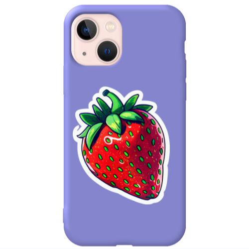 Apple iPhone 13 strawberry Purple Colored Silicone TPU Θήκη