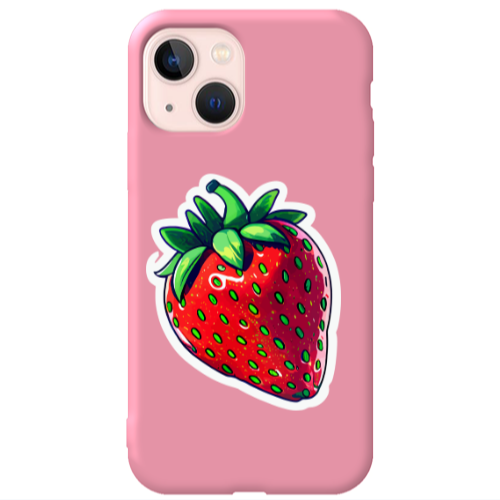 Apple iPhone 13 strawberry Pink Colored Silicone TPU Θήκη