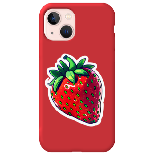 Apple iPhone 13 strawberry Red Colored Silicone TPU Θήκη