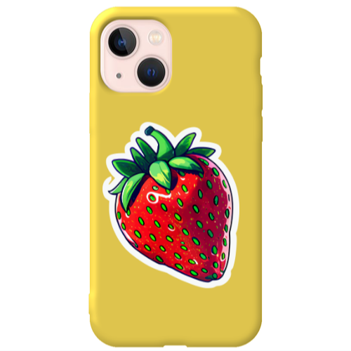 Apple iPhone 13 strawberry Yellow Colored Silicone TPU Θήκη
