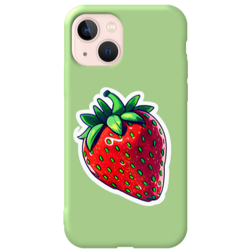 Apple iPhone 13 strawberry Light Green Colored Silicone TPU Θήκη