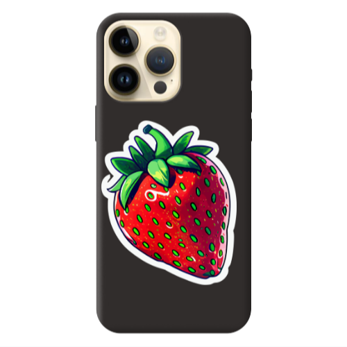 Apple iPhone 13 Pro Max strawberry Black Colored Silicone TPU Θήκη