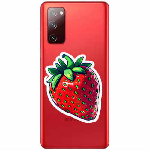 Samsung S20 FE strawberry Transparent Silicone TPU Θήκη