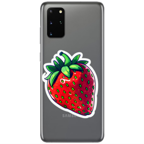 Samsung S20 Plus strawberry Transparent Silicone TPU Θήκη